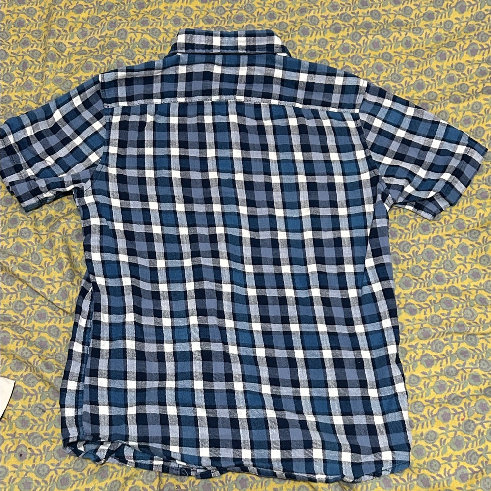 American Rag Navy and White Plaid Men's Shirt - Picture 3 of 3